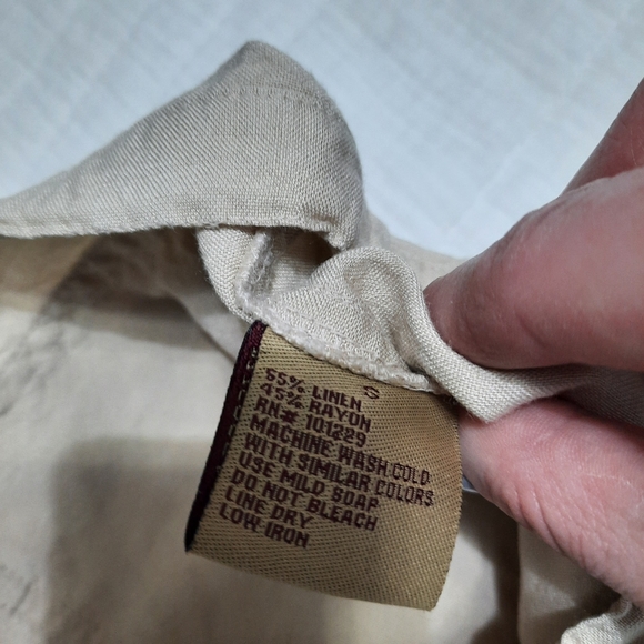 Ashley by 26 International Drawstring Beige Linen Pants Size Small - Picture 4 of 4